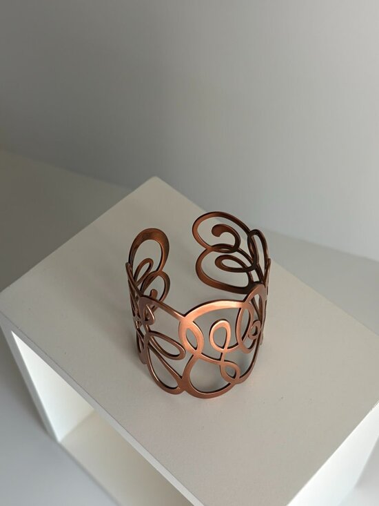 Brighton Jewelry - Vintage Brighton Antique Bronze Filigree Scroll Wide Cuff Bracelet NWOT